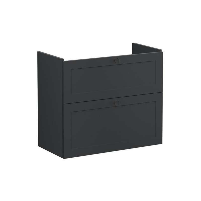 VitrA Root Classic 80cm 2 Drawer Slim Washbasin Unit – Matt Graphite