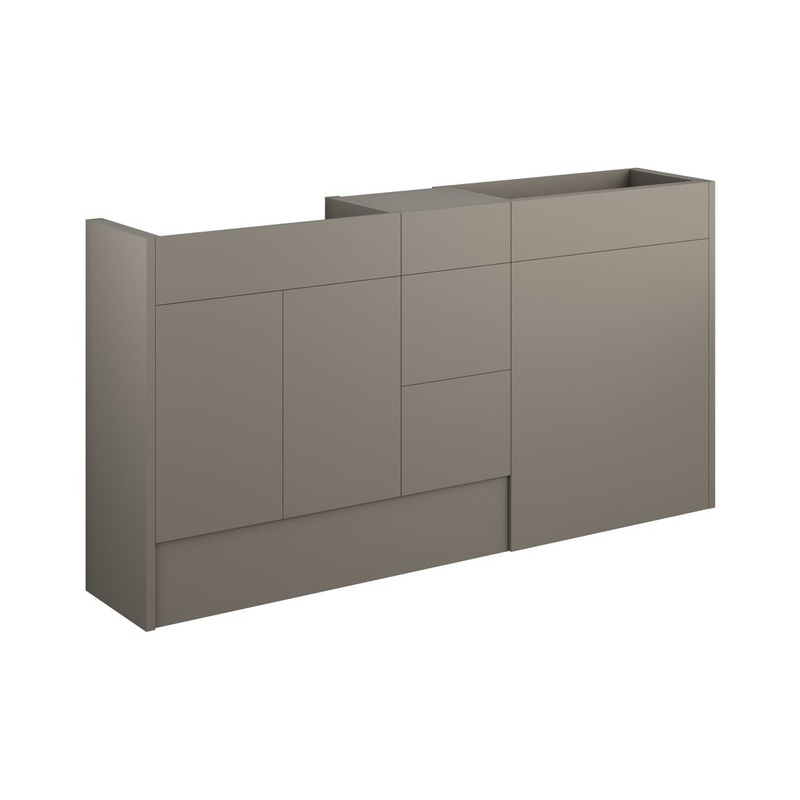 Paddock 1536mm Standard Basin, WC & 3 Drawer Unit Pack – Matt Stone