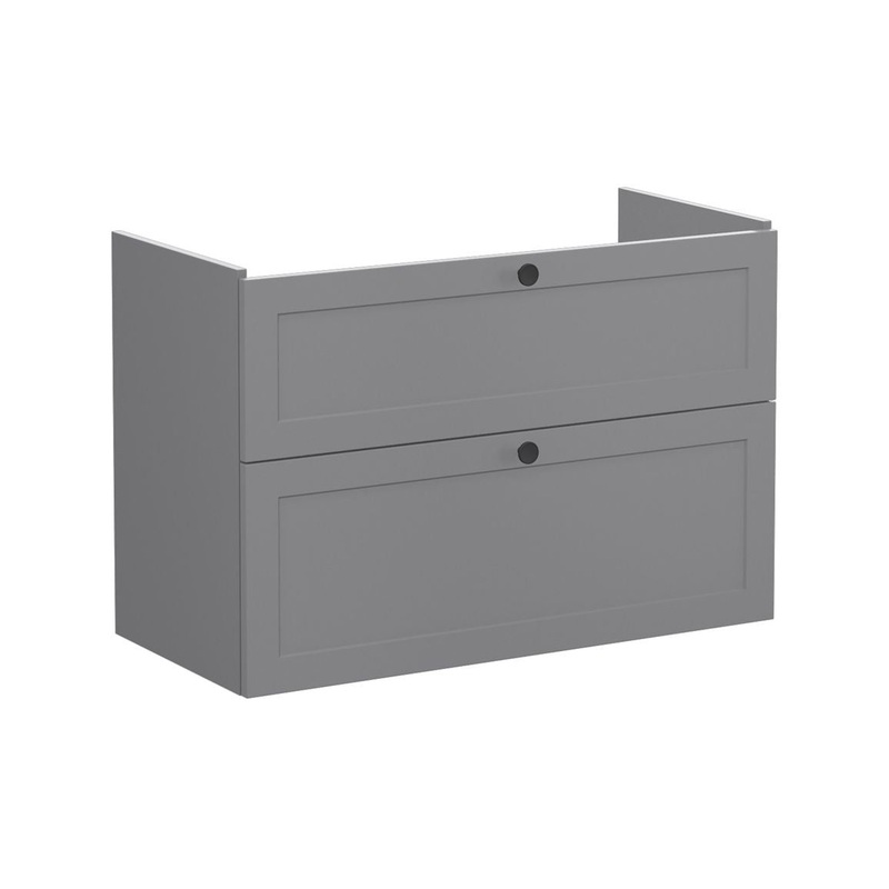 VitrA Root Classic 100cm 2 Drawer Washbasin Unit – Matt Grey