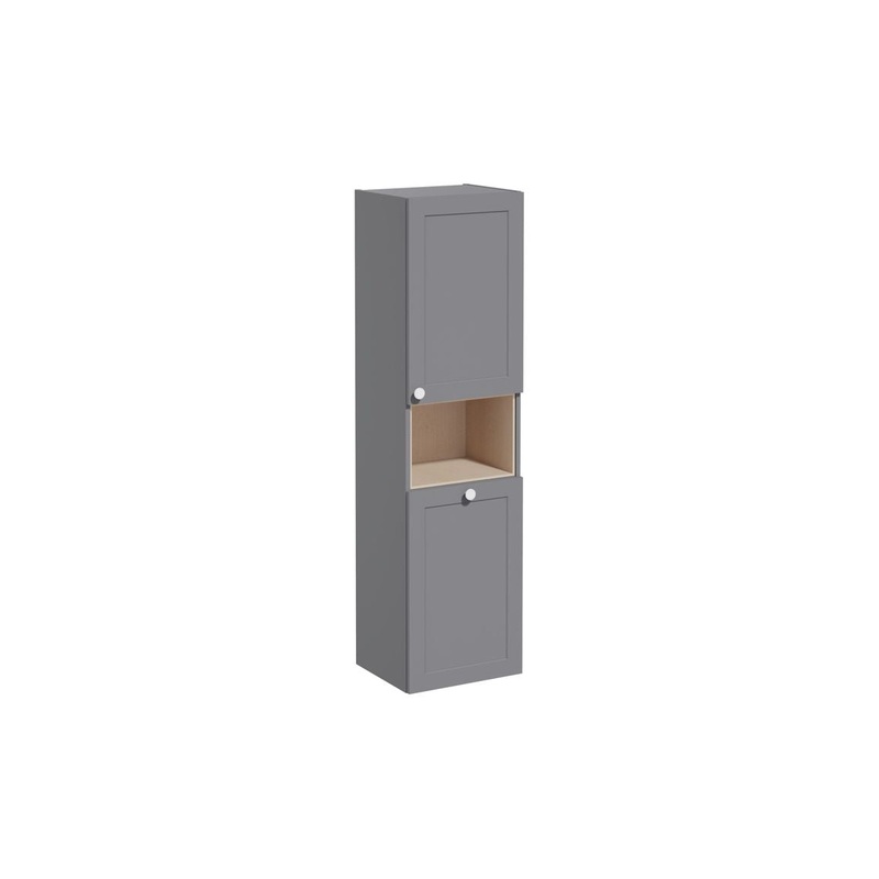 VitrA Root Classic 40cm 2 Door Semi-Tall Unit w/Laundry Basket (RH Hinge) – Matt Grey