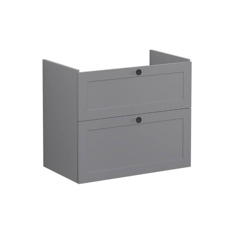 VitrA Root Classic 80cm 2 Drawer Washbasin Unit – Matt Grey