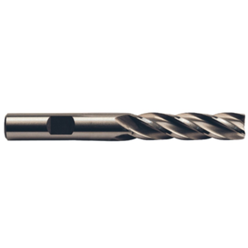 Precise 4 Flute D3 H.S.S. Long Length Non-Center Cut Finishing End Mill, 1/2 Size, 1/2 Shank Diameter, 2 Length of Cut, 4 OAL