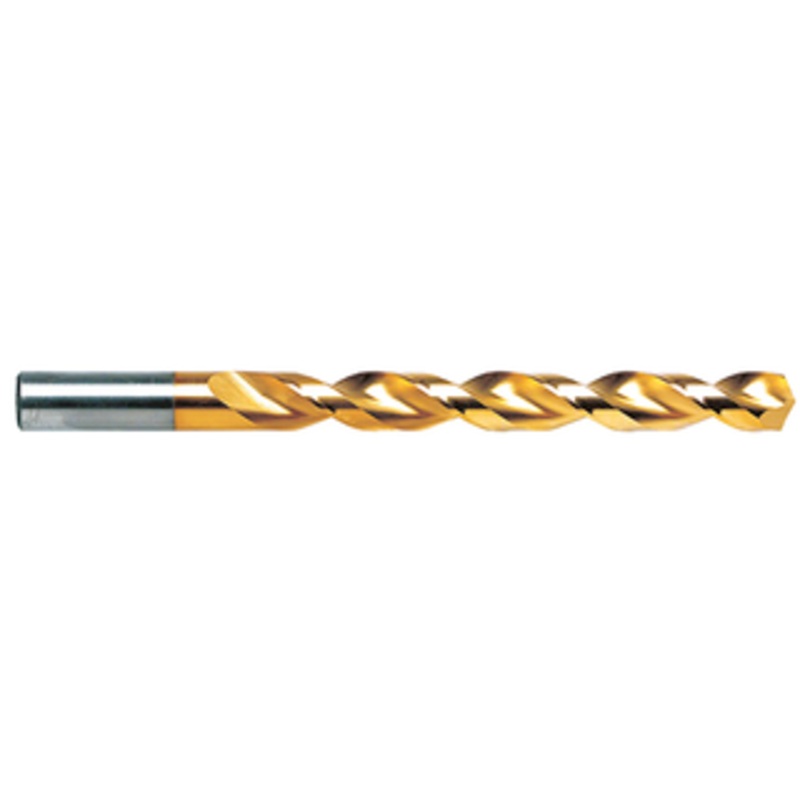 Precise Parabolic Flute H.S.S. TiN Coated Jobbers Length Deep Hole Drill, 5/32 Size, 2 Flute Length, 3-1/8 Overall Length