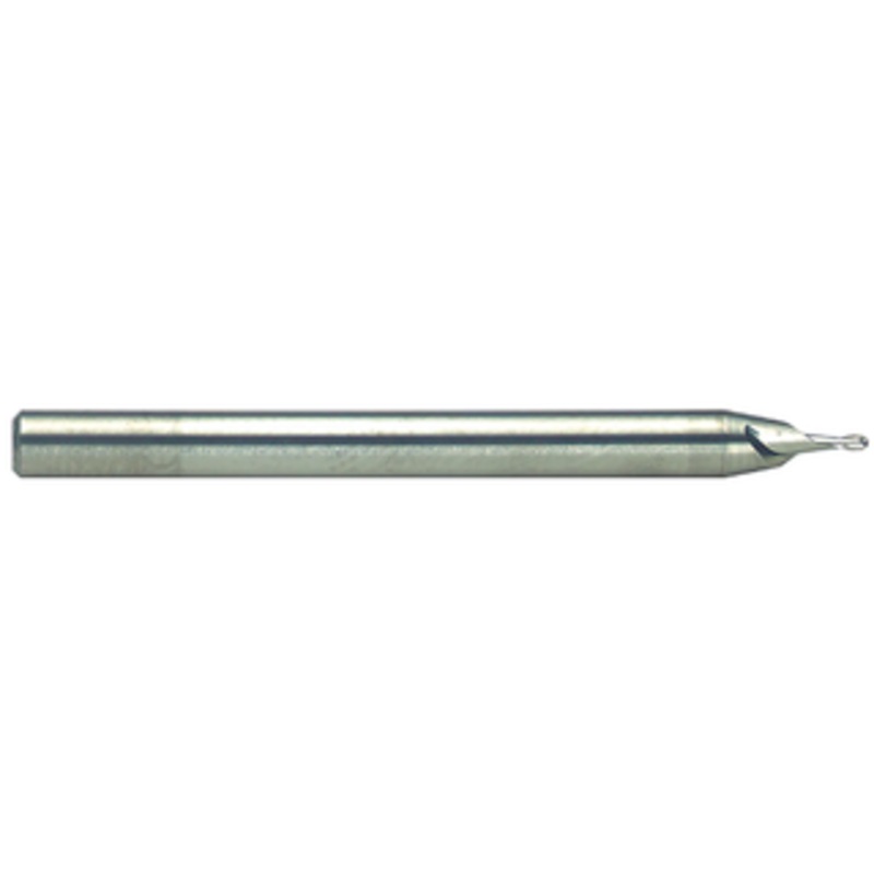 Robbjack 2 Flute Tuffy Solid Carbide Miniature Ball Single End Mill, .040 Size, .120 Length of Cut