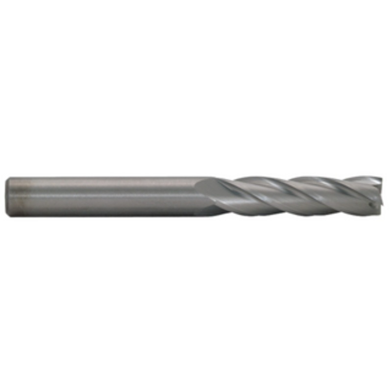 Rushmore USA 4 Flute Micrograin Long Length Uncoated Solid Carbide Single End Mill, 1/8 Size, 3/4 Length of Cut, 2-1/2 Overall Length