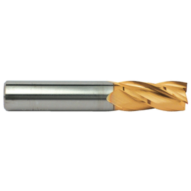 T&O 4 Flute SuperCEED Solid Carbide TiN Coated Finishing Single End Mill, 9/32 Size, 5/16 Shank Diameter, 3/4 Length of Cut, 2-1/2 Overall Length