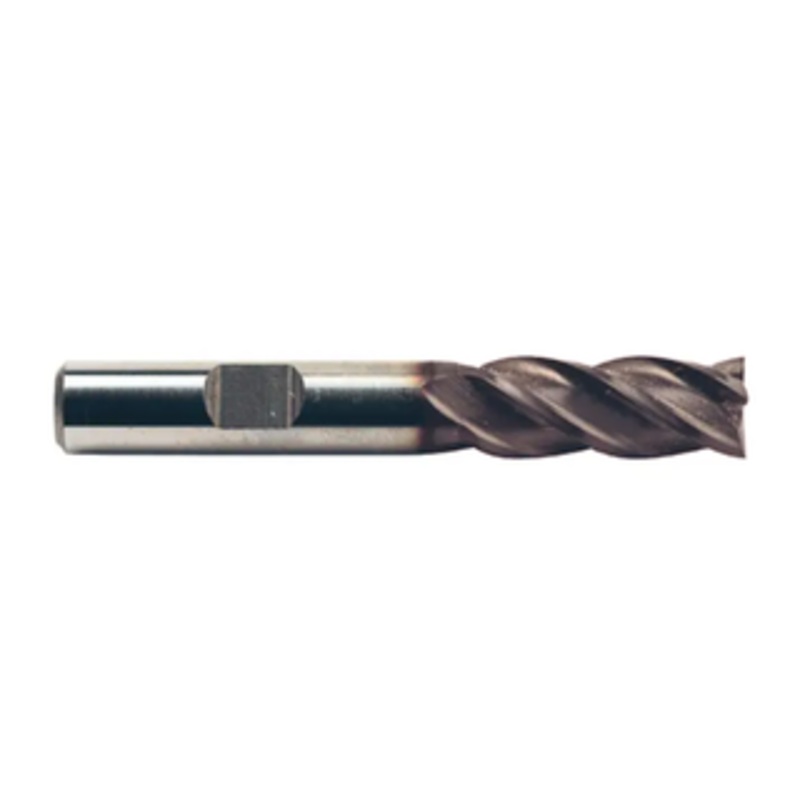 Weldon Tool M42 8% Cobalt TiCN Coated 4 Flute Single End Mill, 1/2 Size, 3/8 Shank Diameter, 1 Length of Cut, 2-11/16 Overall Length