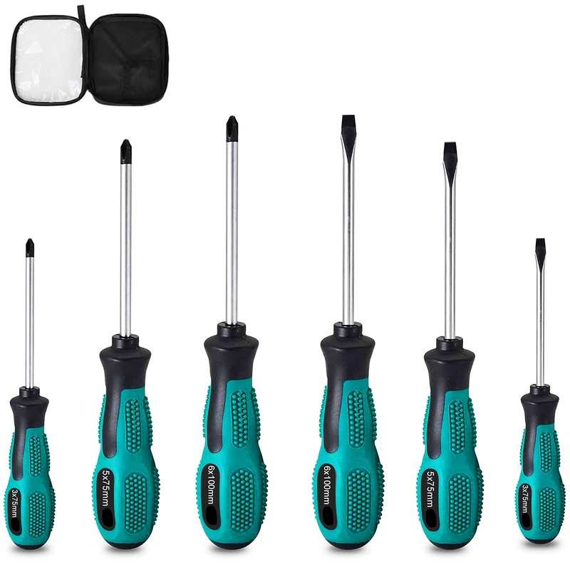 Compare axroad mall pcs magnetic screwdriver set, heavy duty screwdriver with 3 flat and 3 cross-head, diy hand repair tool kit with storage bag size 6 products from over 25,000 stores