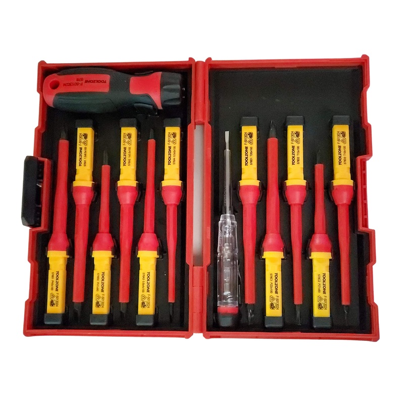 Compare toolzone 13 piece interchangeable vde screwdriver set in case electrician electric sd082 products from over 25,000 stores