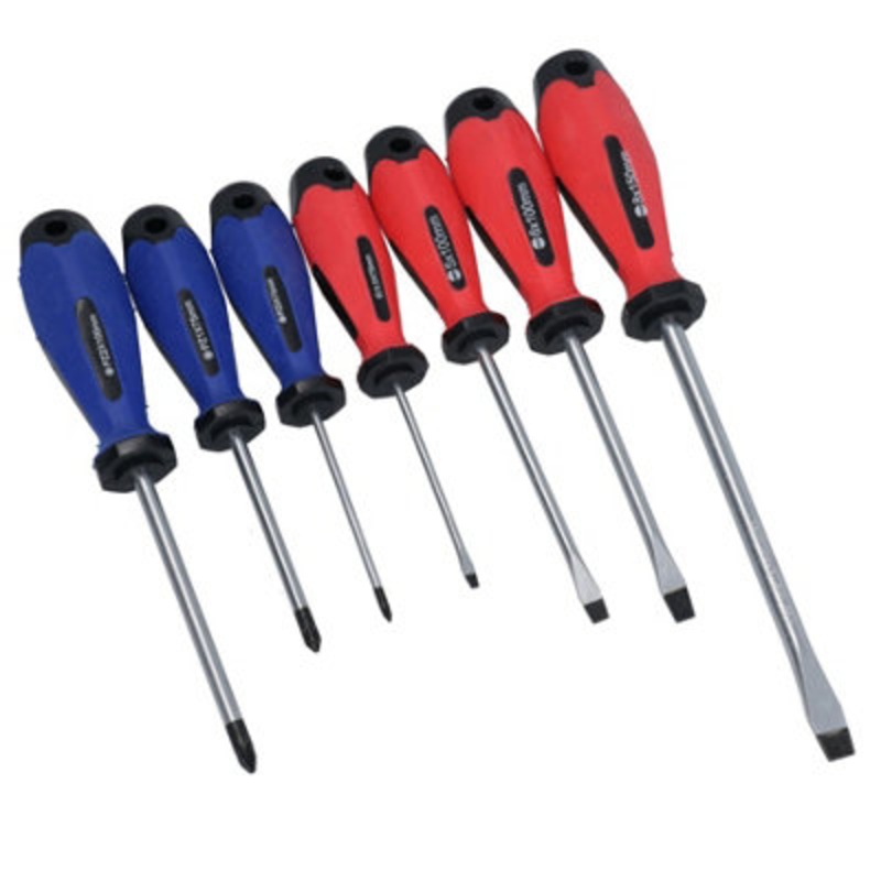 Compare ab tools blue 7pc screwdriver set slotted flat and pozi headed with soft grip handles size 7 products from over 25,000 stores
