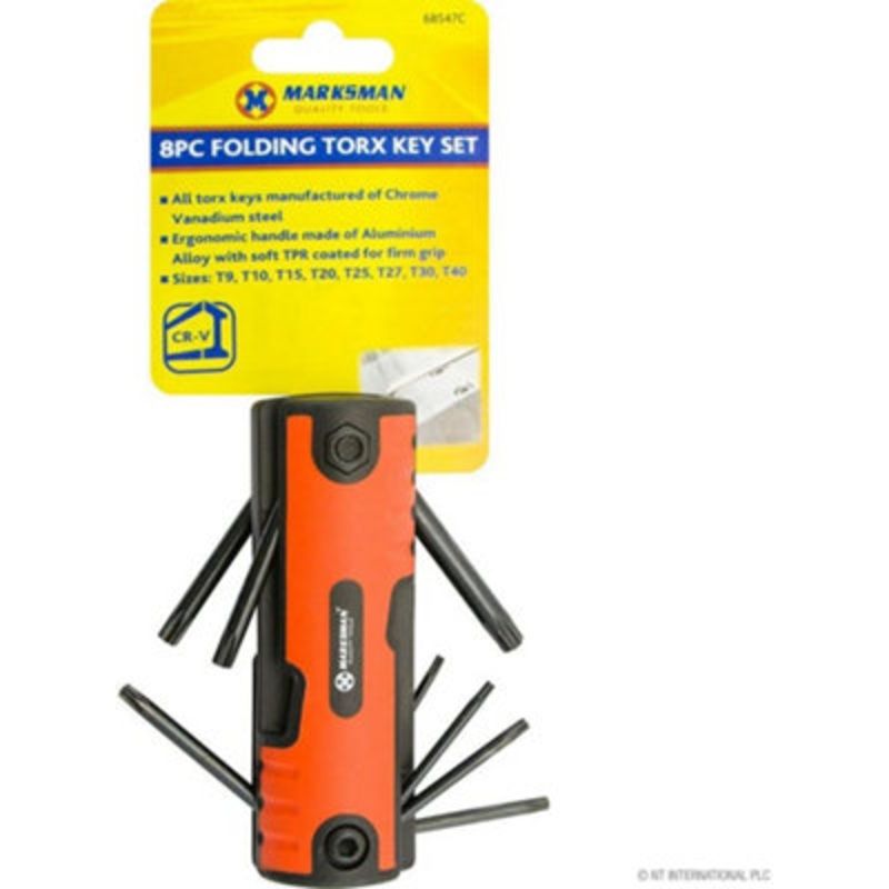 Compare marksman folding torx key set 8pc screwdriver workshop diy mechanic tool allen key firm grip products from over 25,000 stores