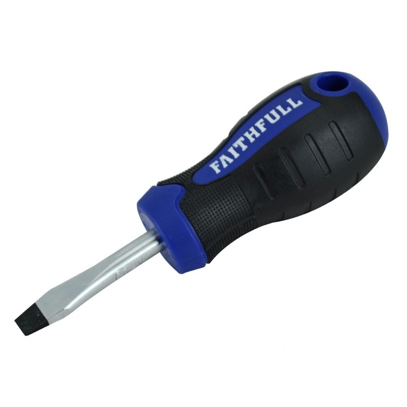 Compare new faithfull soft grip stubby screwdriver flared slotted tip x 38mm black size 6.5 products from over 25,000 stores