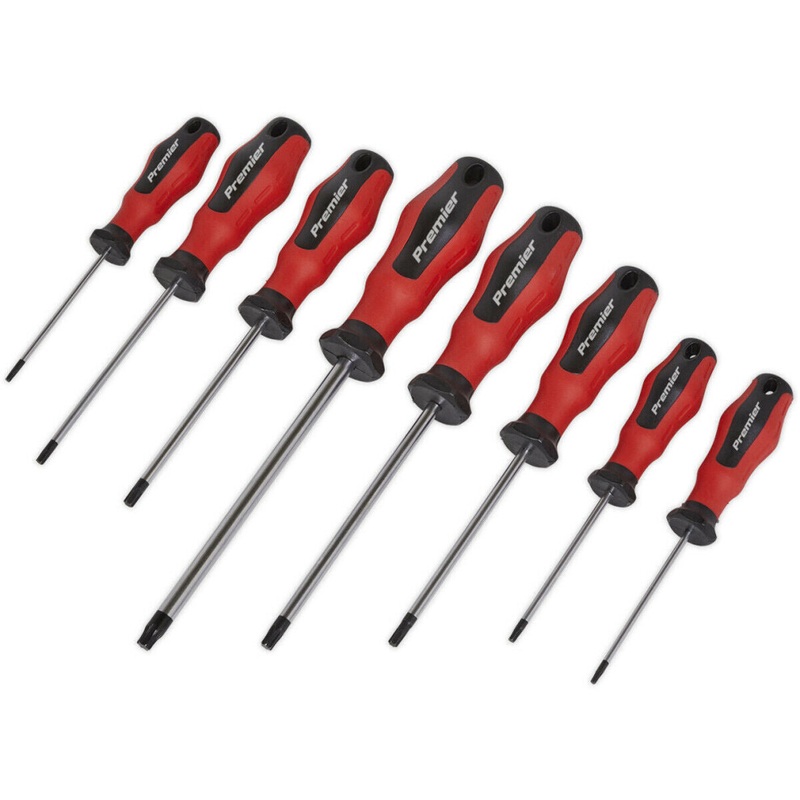 Compare b&q 8 pack premium s2 steel soft grip screwdriver set trx star security various size products from over 25,000 stores