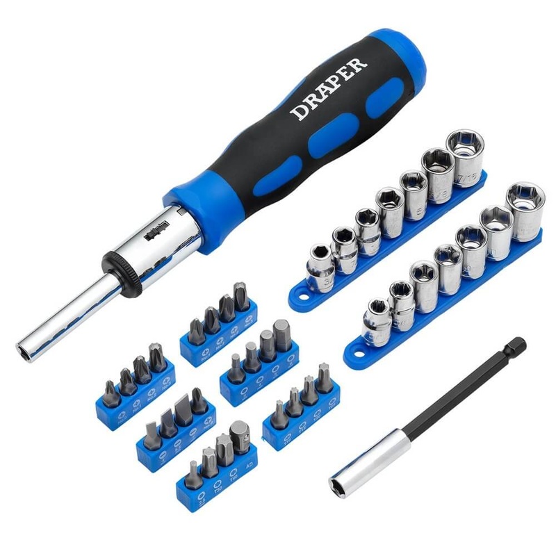 Compare draper ratchet screwdriver socket and bit set 1/4in sq. dr. (40 piece) pk 1 21010 size 40 products from over 25,000 stores