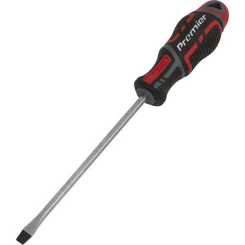 Compare new loops premium slotted x 125mm screwdriver – ergonomic soft grip – magnetic tip gripmax-flat-head-cabinet-driver-chrome-steel-hand size 5 products from over 25,000 stores