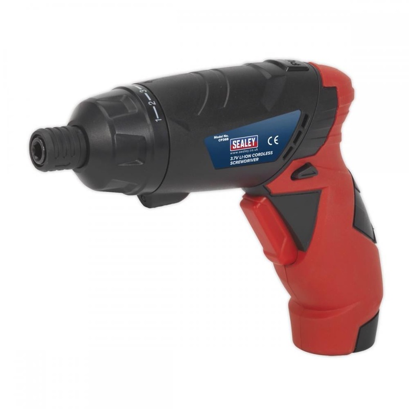 Compare sealey cp36b 3.7v cordless screwdriver x 1.3ah integrated li-ion battery charger no case size 1 products from over 25,000 stores