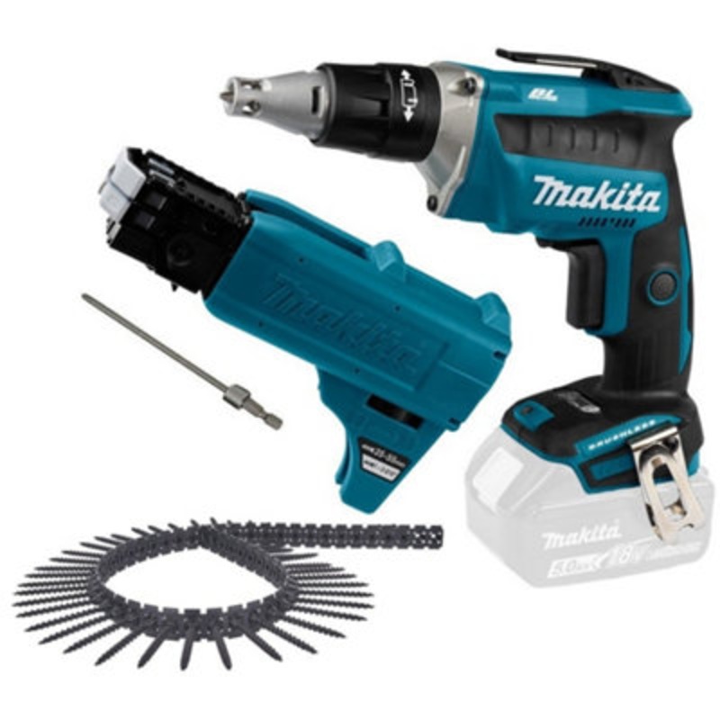 Compare makita light dfs452z 18v brushless drywall screwgun autofeed screwdriver + 1000 screws size 25 products from over 25,000 stores