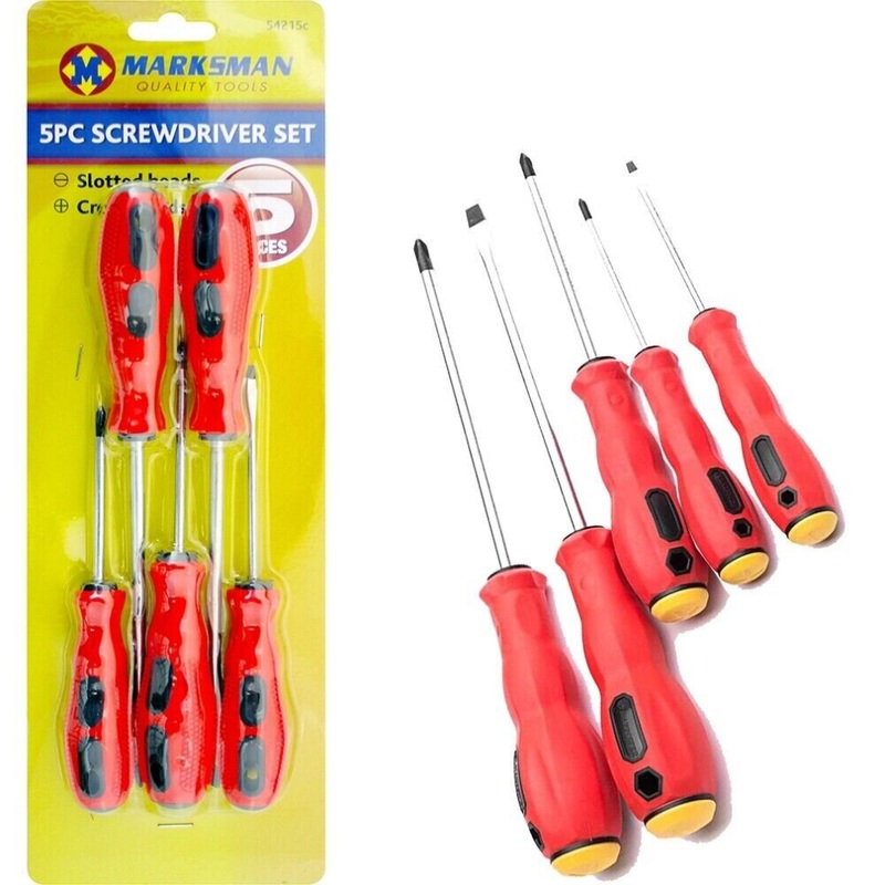 Compare marksman 5pc screwdriver magnetic set soft comfort grip philips flat slotted tool tip shd size 5 products from over 25,000 stores