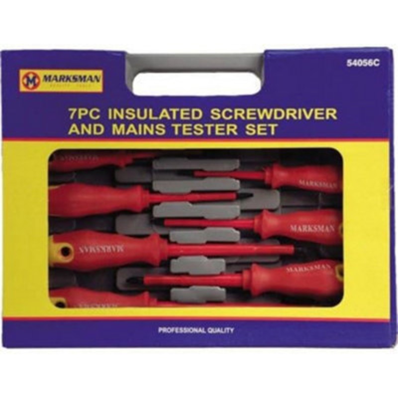 Compare marksman 8pc insulated vde screwdriver set including mains tester new products from over 25,000 stores