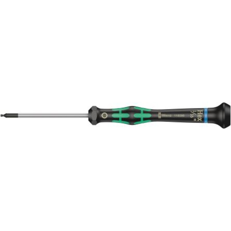 Compare wera black kraftform 2052 ballend hex micro screwdriver imperial 1/16 60mm size 1 products from over 25,000 stores