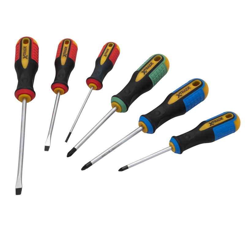 Compare b&q xtrade piece screwdriver set slotted phillips & pozi size 6 products from over 25,000 stores