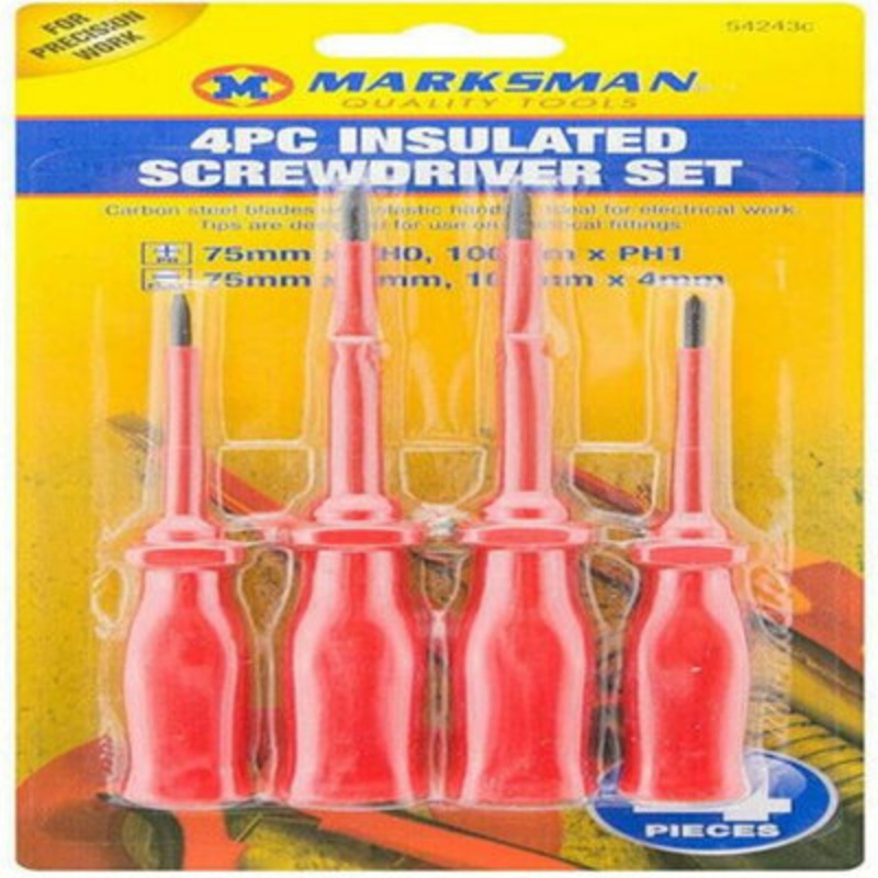 Compare b&q 2 x 4pc insulated screwdriver set plastic handle hand tool diy workshop work new products from over 25,000 stores