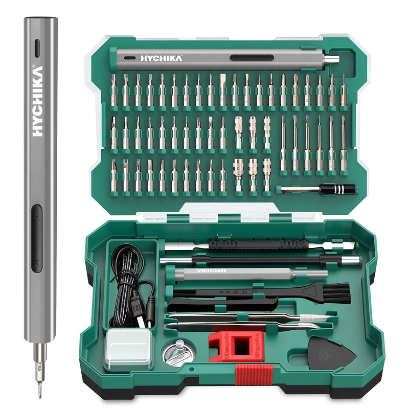 Compare hychika better tools for better life mini electric screwdriver set, hychika precision screwdriver set 67 in with 46 magnetic bits, electronic repair tool kit cordless screwdriver with size 1 products from over 25,000 stores