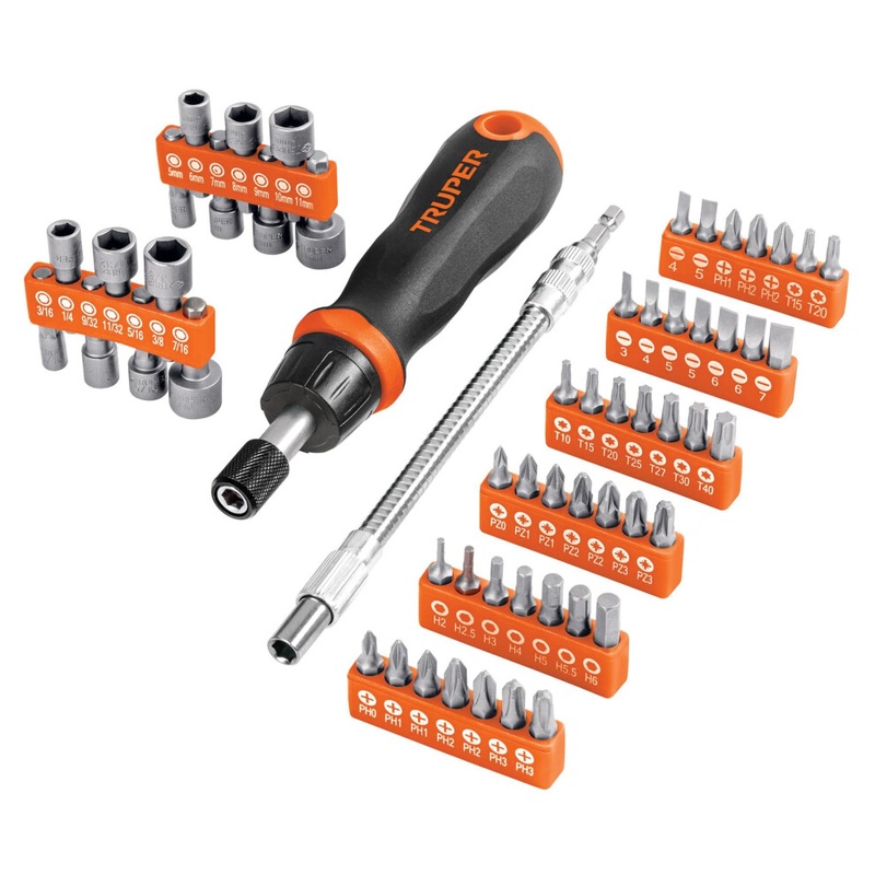 Compare truper ratchet screwdriver set with bits and 14 sockets – 58 pieces size 42 products from over 25,000 stores