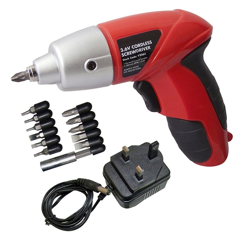 Compare bargains-galore new 3.6v cordless screwdriver kit rechargeable reversible bit set diy 11pc driver volt | professional builders hand tool | size 11 products from over 25,000 stores