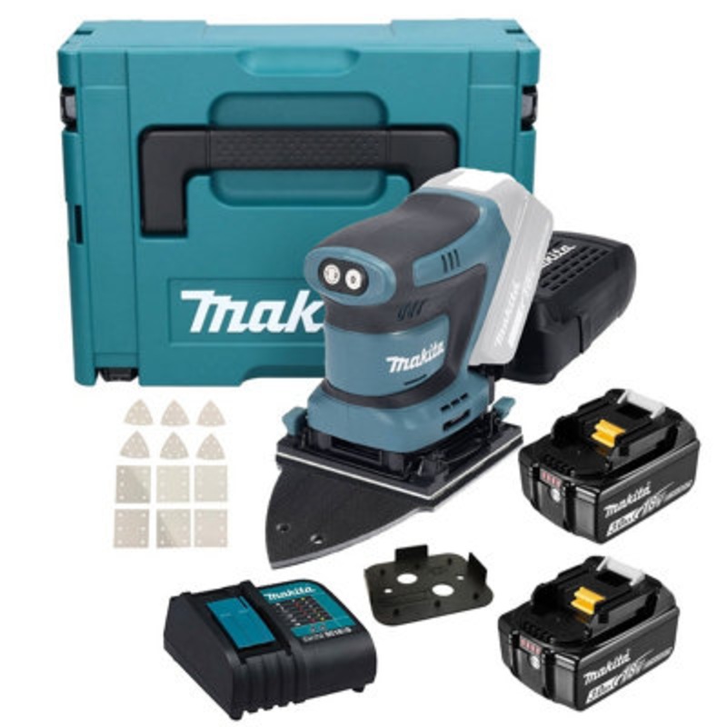 Compare makita dbo480rfj 18v lxt 1/4 sheet cordless palm detail sander + delta + 2x3ah size 1 products from over 25,000 stores