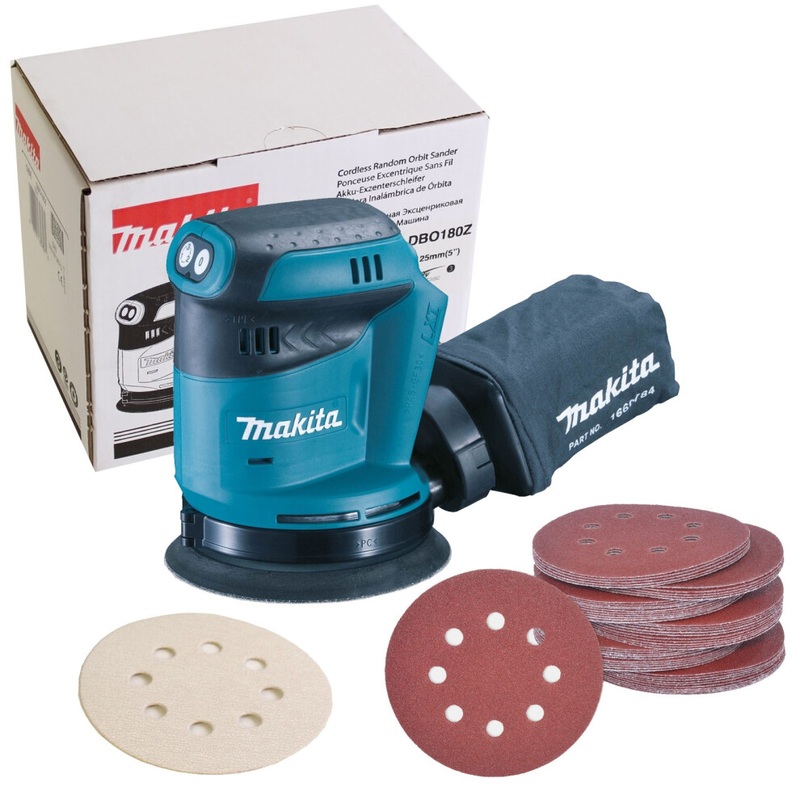 Compare new makita dbo180z 18v lxt lithium ion random orbital sander 125mm body + 51 sheets dbo180z + 51 sanding sheets hook loop products from over 25,000 stores