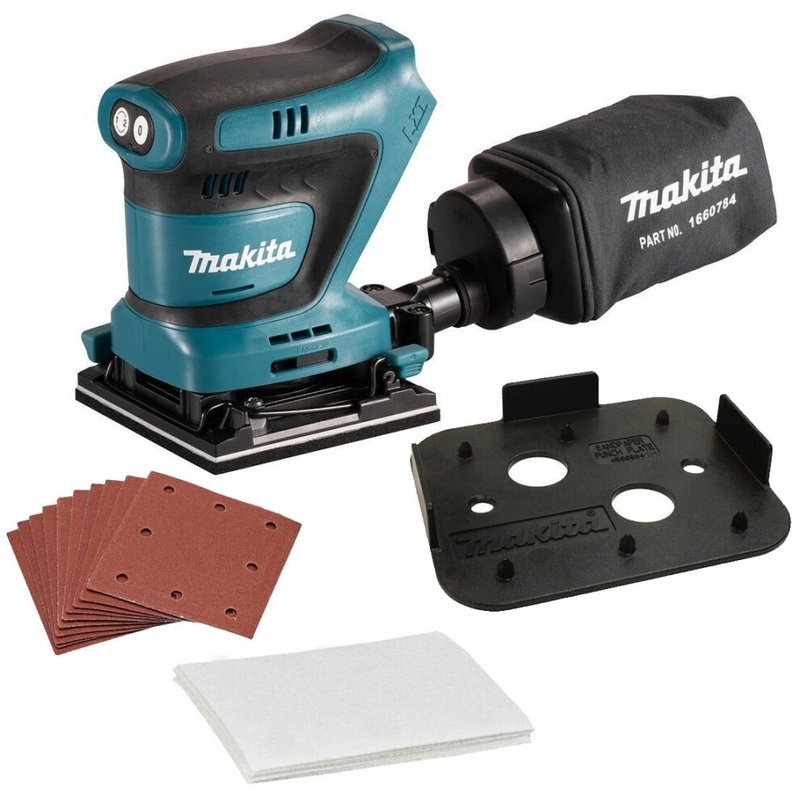Compare new makita dbo481z 18v 114mm detail 1/4 sheet finishing delta sander + 16 sheets dbo481z + 16 sanding sheets dbo480z no clamp size 1 products from over 25,000 stores