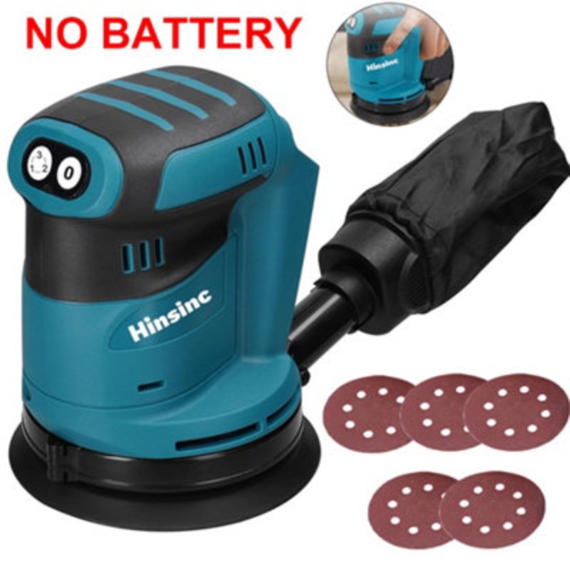Compare b&q hinsinc 18v cordless random orbit sander 125mm (5 inch), li-ion, dust bag + discs – for makita users products from over 25,000 stores