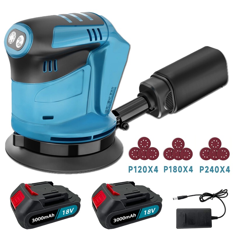 Compare new teetok cordless orbital sander 3speeds quick fix pad dust bag 12discs +3.0a 2battery+charger-makita compatible size 3 products from over 25,000 stores