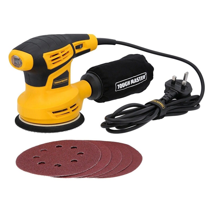Compare tough master orbital sander corded 125mm 230-240v electric sander with sandpaper, dust bag – 280 watts (tm-rs312e) small products from over 25,000 stores