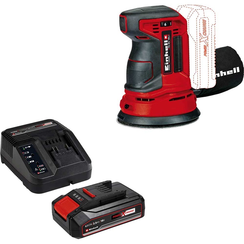 Compare einhell te-rs li 18v cordless rotating disc sander 125mm 1 x 2.5ah li-ion battery charger no case size 18 products from over 25,000 stores