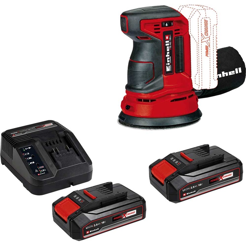 Compare einhell te-rs li 18v cordless rotating disc sander 125mm 2 x 2.5ah li-ion battery charger no case size 18 products from over 25,000 stores