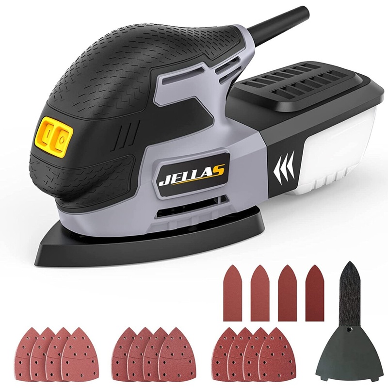 Compare jellas detail mouse sander 220w – compact sander machine for wood, 13,000 rpm sanders with dust collection, 12pcs standard sandpapers, finger size 4 products from over 25,000 stores