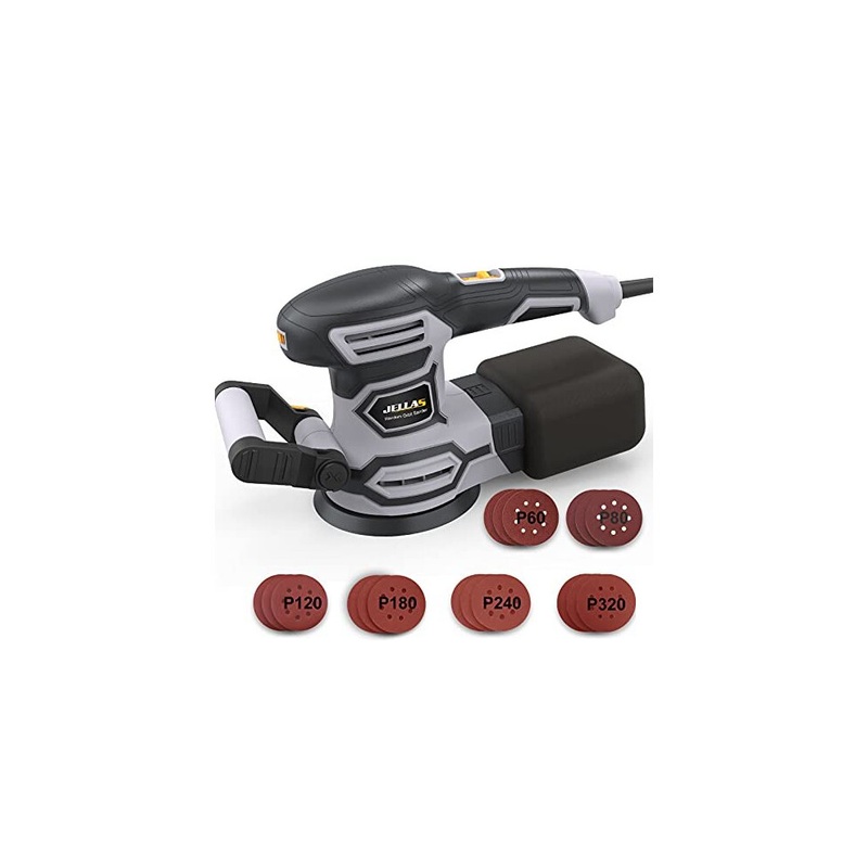Compare jellas orbital sander 450w 13000 rpm 125mm random orbit sander with pcs sandpapers and auxiliary handle 6 speeds 3m wire thorny fur paste electric size 18 products from over 25,000 stores