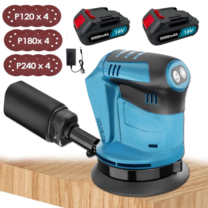 Compare new teetok cordless 125mm orbital sander+dust bag+12discs+3.0a 2battery+charger-makita compatible size 6 products from over 25,000 stores