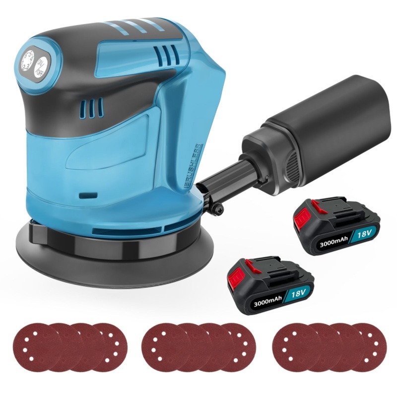 Compare new teetok cordless random orbital sander 512xdisc 2batterry 3.0a+charger-makita compatible size 5 products from over 25,000 stores