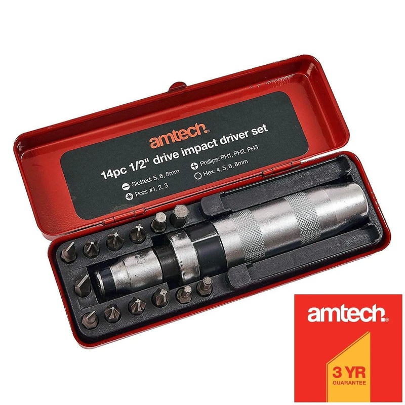 Compare amtech 14 piece 13mm (1/2) drive impact driver set – mpn: l2130 – zoro products from over 25,000 stores