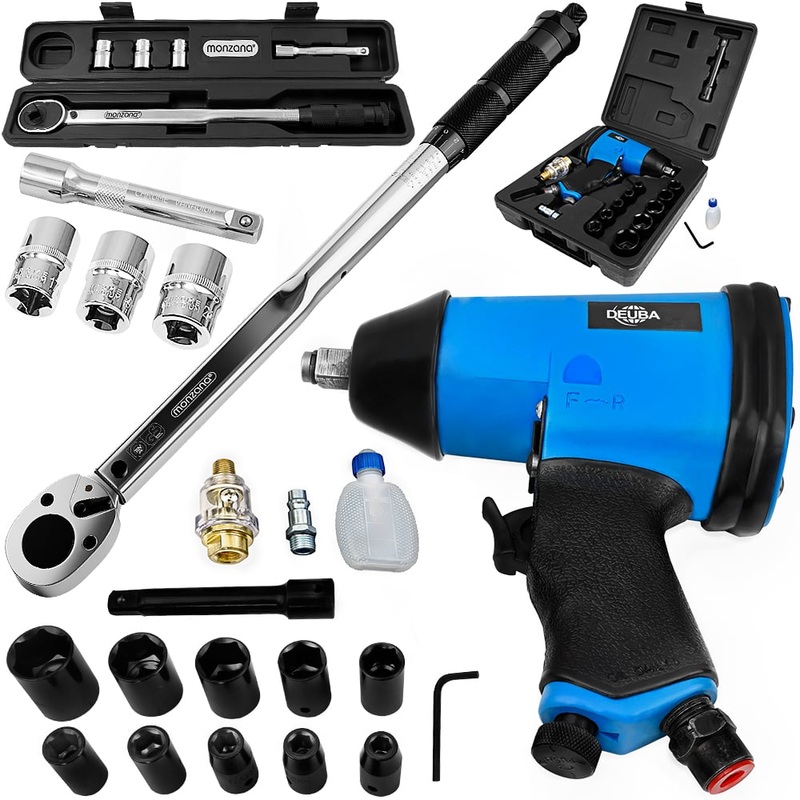 Compare monzana torque wrench 1/2′ 6-piece set 40-210nm + compressed air impact wrench set 17-piece 340 nm + carrying case products from over 25,000 stores