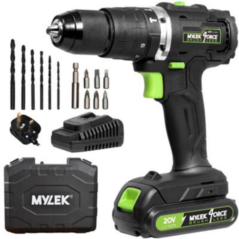 Compare mylek light cordless li-ion drill 20v brushless driver impact hammer action combi set with 2.0ah battery and fast charger size 2 products from over 25,000 stores