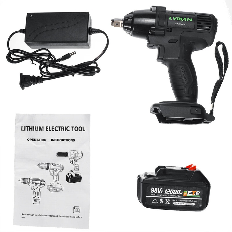 Compare new greenzech (black) 98vf 320nm 12000mah cordless electric power impact wrench drill screwdriver set 110-240v black products from over 25,000 stores