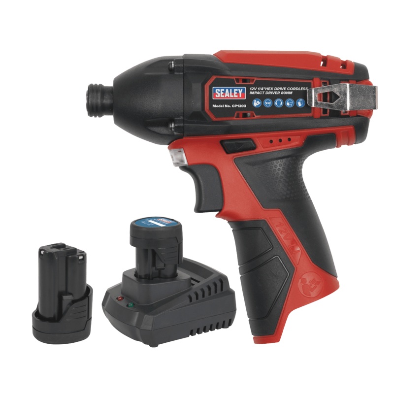 Compare sealey 12v sv12 series 1/4 hex drive impact driver kit – 2 batteries cp1203kit products from over 25,000 stores