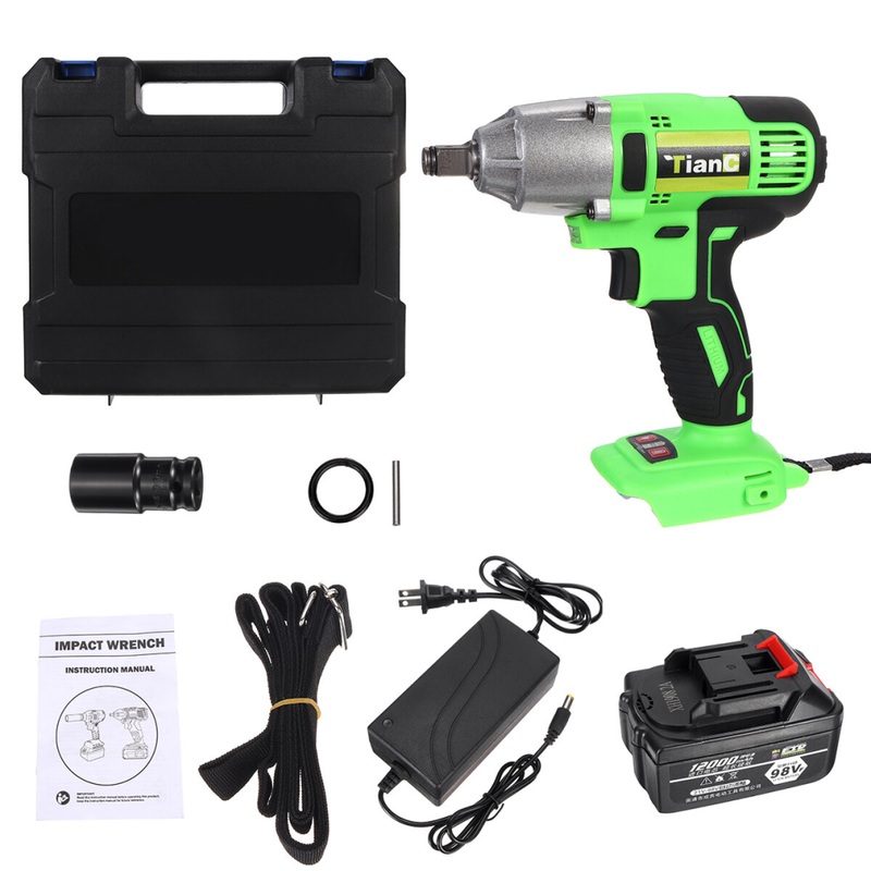 Compare black/green 98vf 12000mah electric cordless impact wrench drill high torque power repair tools kit products from over 25,000 stores