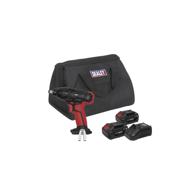 Compare sealey cp20viw 20v cordless impact wrench 230nm x 2ah li-ion battery charger bag size 2 products from over 25,000 stores