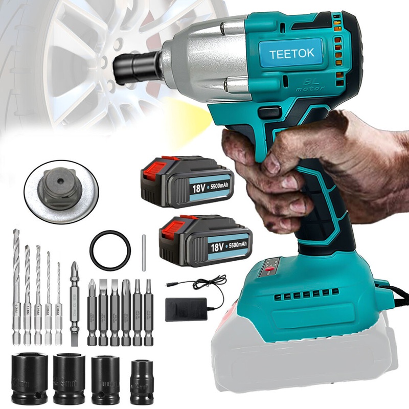 Compare teetok 1/2 cordless impact wrench driver car repair wheel nut gun+5.5a 2battery+charger-replace formakita dtw285rtj products from over 25,000 stores