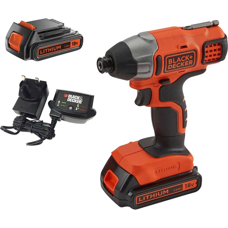 Compare black and decker bdcim18 18v cordless impact driver 2 x 1.5ah li-ion battery charger no case products from over 25,000 stores